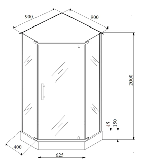 Душевой уголок Parly ZPE911FB 90x90см с поддоном